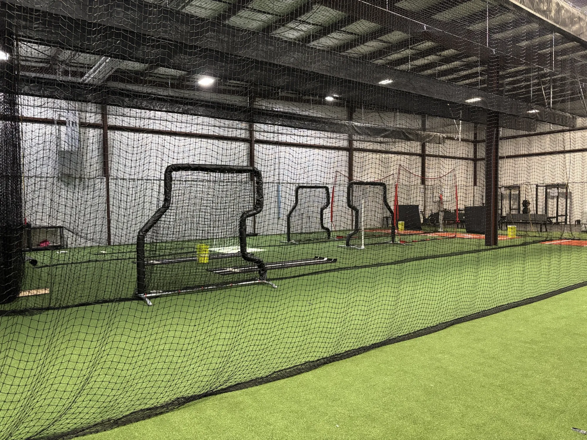 Turf and batting cage nets inside Upstate Power House in Duncan, SC